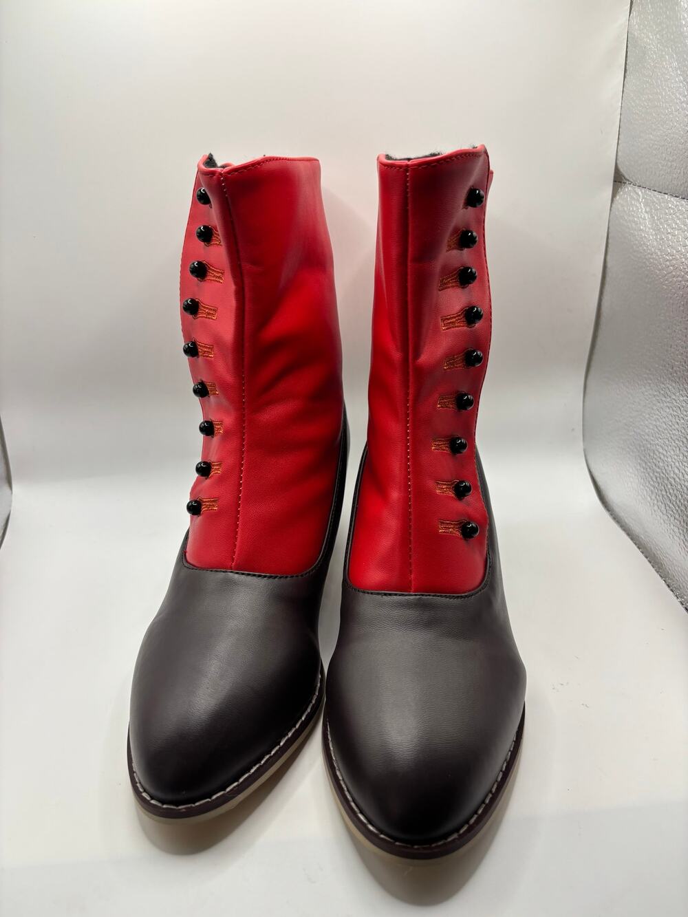 Victorian Steampunk Boots in Red and Brown